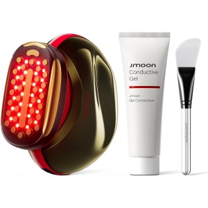 JMOON by Ulike Microcurrent Facial Device, Red Light Therapy for Face, Medical-Grade Anti-Aging Machine, 4 Modes & 5 Energy Levels for Face Lift, Better for Smile Lines, Eyes, Forehead, (Brush Set)