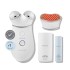NuFACE Trinity+ Microcurrent Facial Device + LED Red Light Wrinkle Reducer Attachment - FDA Cleared Skin Tightening Device + Microcurrent Gel Activator & Silk Creme