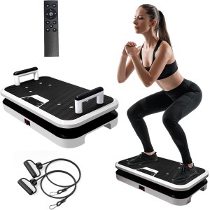 Vibration Plate Exercise Machine with Bluetooth & Push-Up Handles
